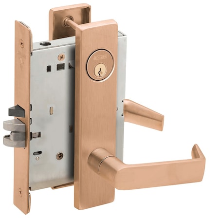 Schlage Grade 1 Entrance Office Mortise Lock, Conventional Cylinder, S123 Keyway, 06 Lever, L Escutcheon, Sa L9050P 06L 612